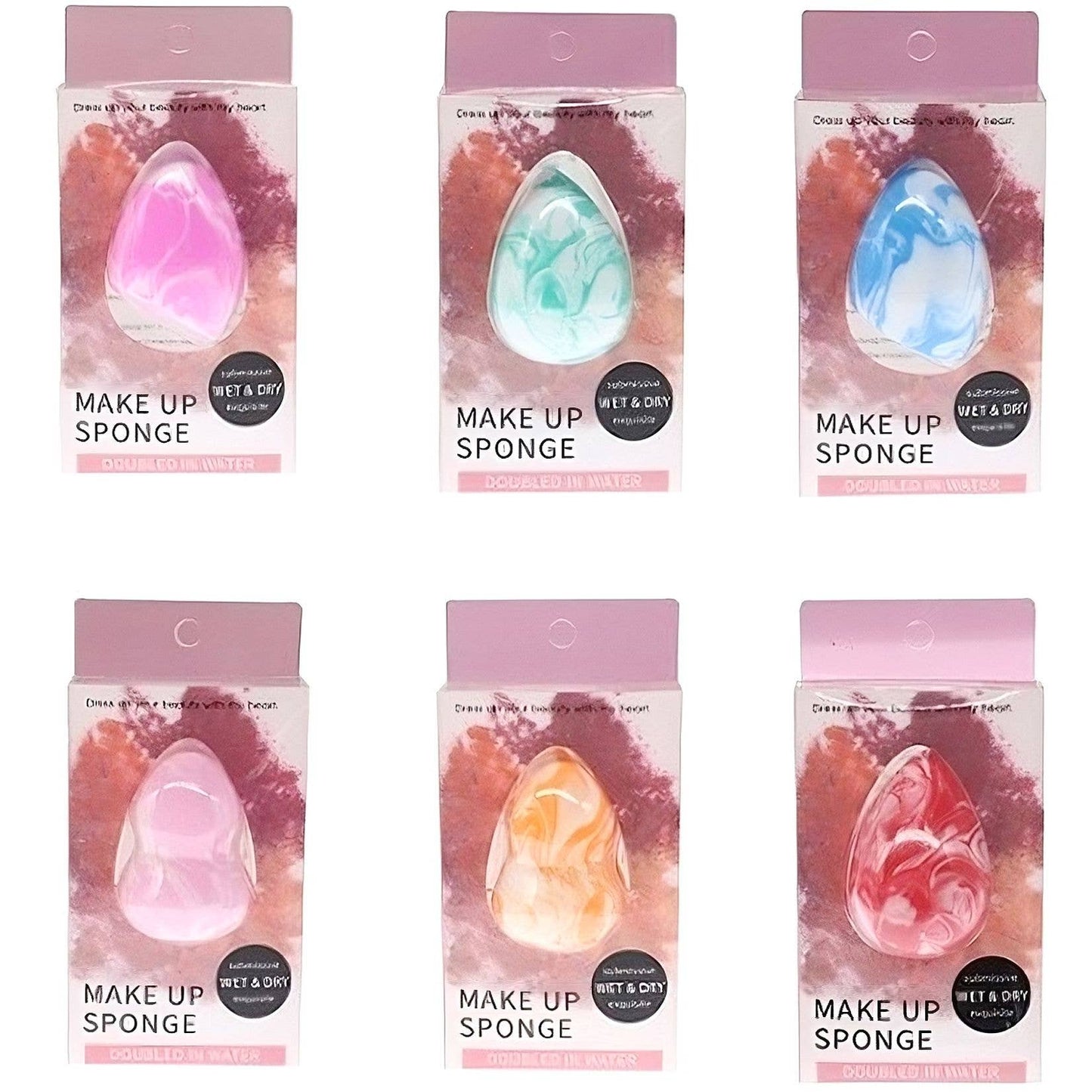12pk Marble Egg Makeup Sponge