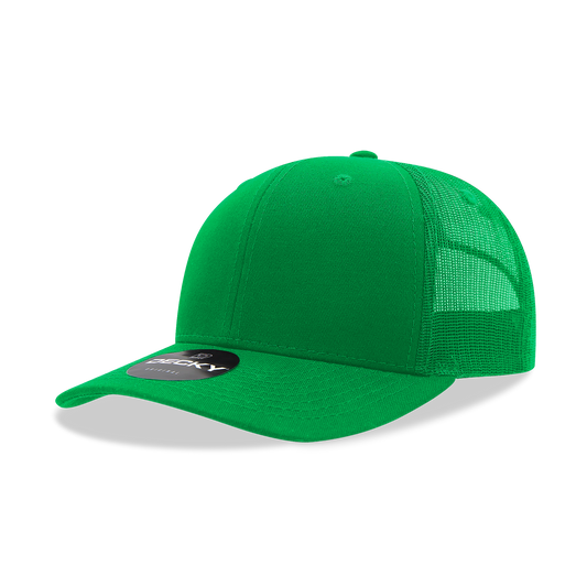 Decky 6021 Classic Trucker Hat, Mid Pro Trucker, 6 Panel Cap: Kelly