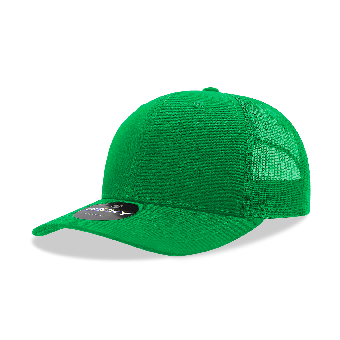Decky 6021 Classic Trucker Hat, Mid Pro Trucker, 6 Panel Cap: Pink/White