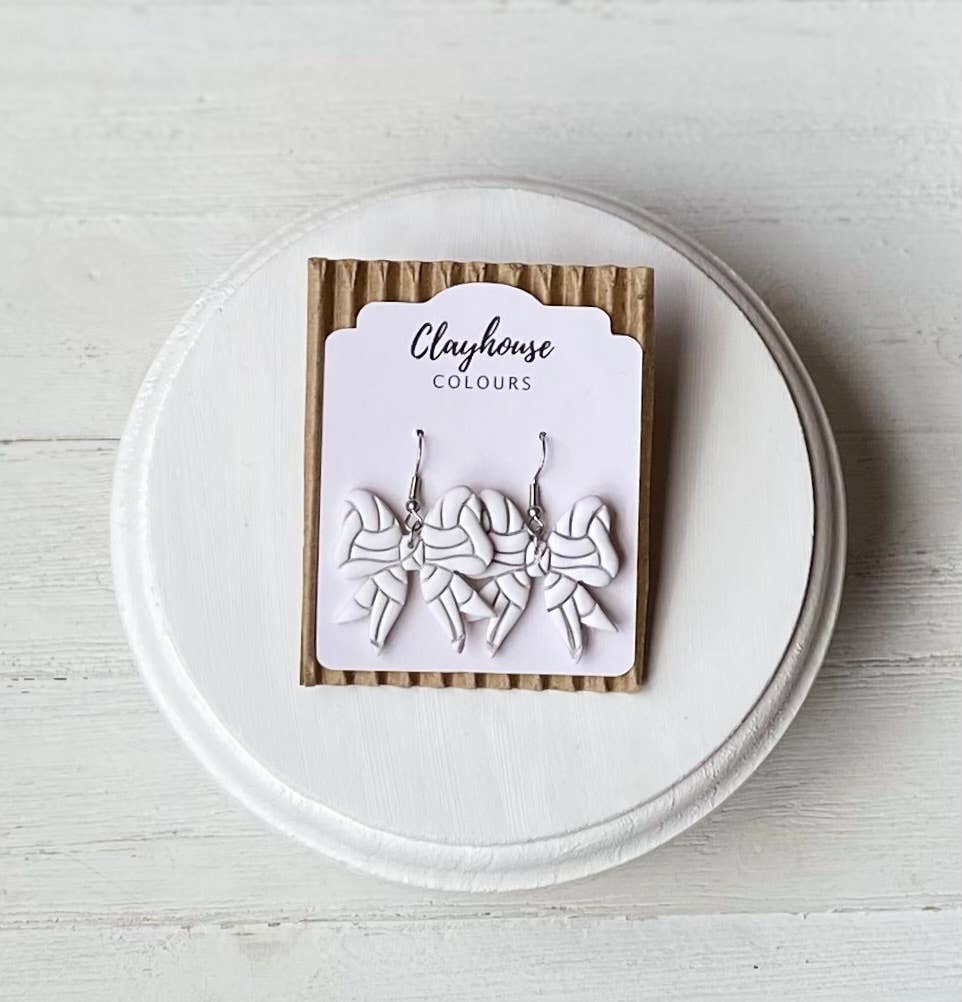 Sports Bow Earrings | Baseball Bows | Softball Bows : Gold Plated / Baseball