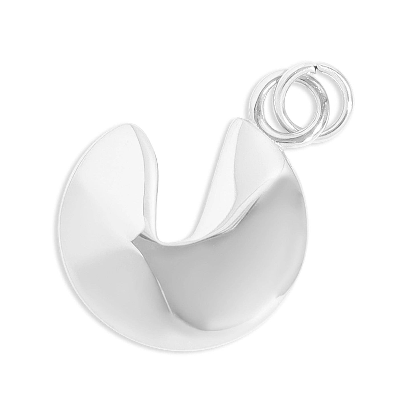 18K Gold PVD Stainless Steel Fortune Cookie Charm: Gold