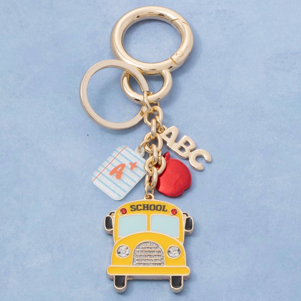 Assorted School Bus Bag Charms Keychain: GD