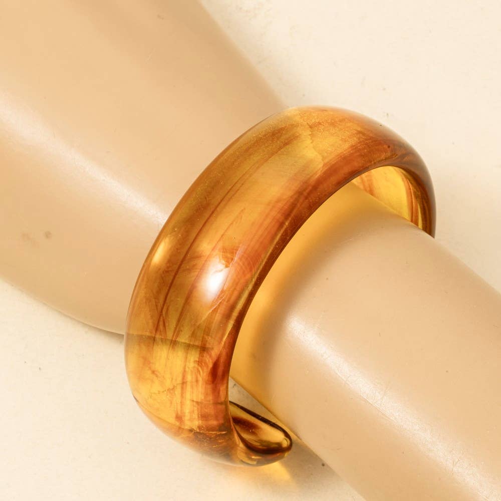 Wide Marble Resin Cuff Bracelet: TQ