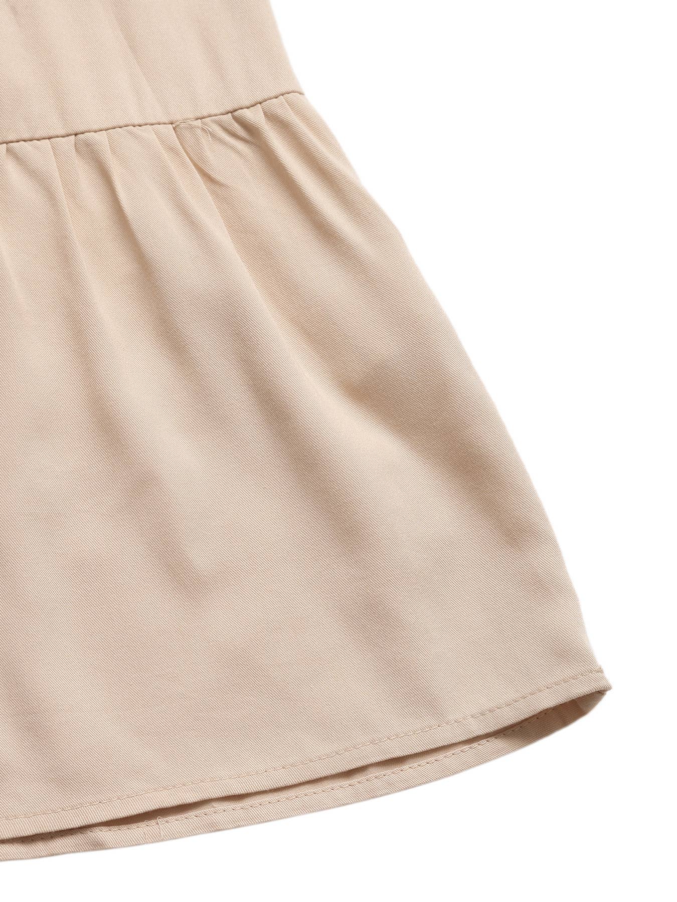 Suspenders A Hem Panelled Ethnic Dress: Apricot / L