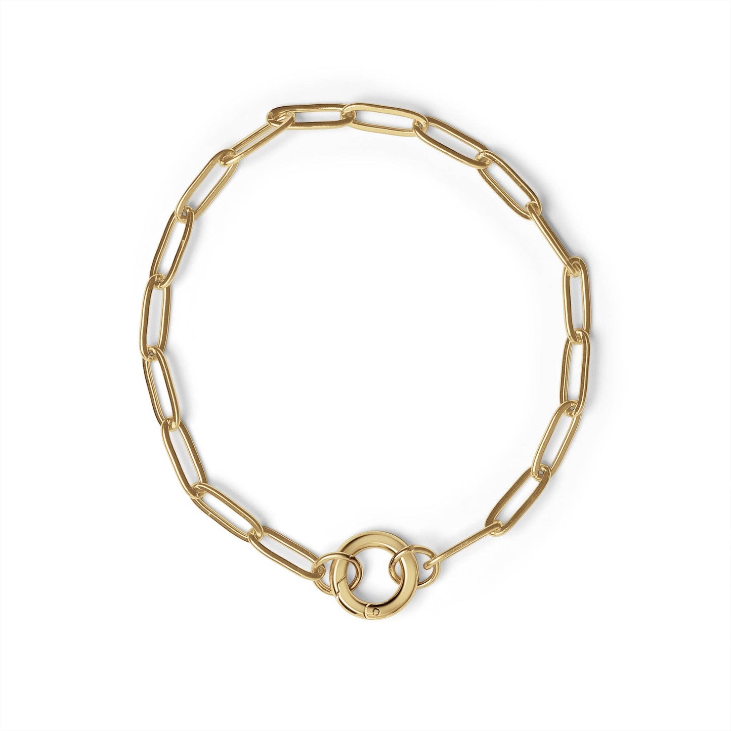 Stainless Steel Paperclip with Charm Keeper Chain Bracelet: Stainless / 6.5"