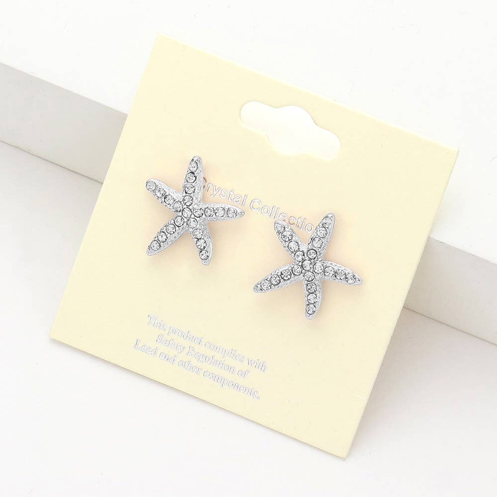 Crystal Starfish Stud Earrings
: Lct