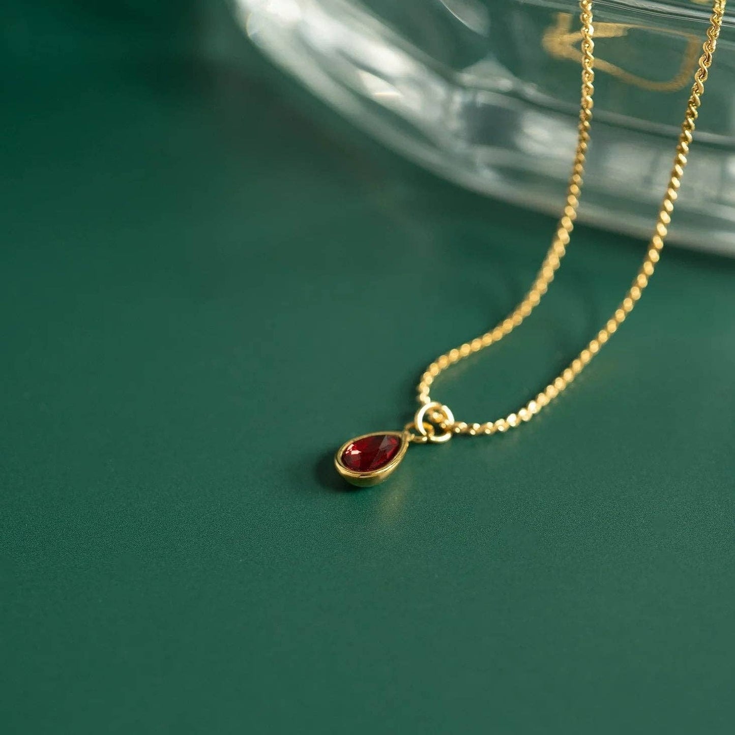 18K Gold PVD Teardrop Birthstone Charm: September