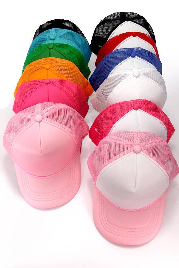 TRUCKER HAT FOAM FRONT MESH BACK HAT CAP | 40HW725: LT Pink