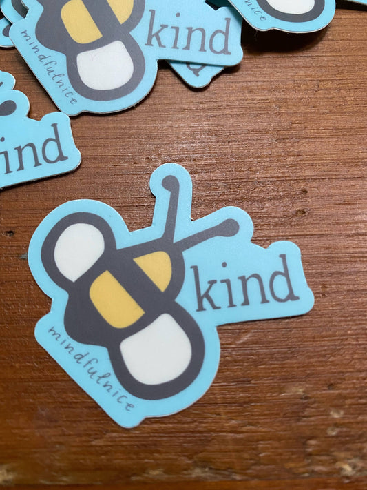 Be kind bee hand drawn waterproof vinyl sticker decal