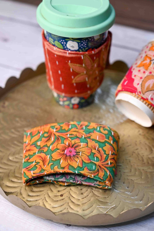 NEW! Kantha Coffee Cozy