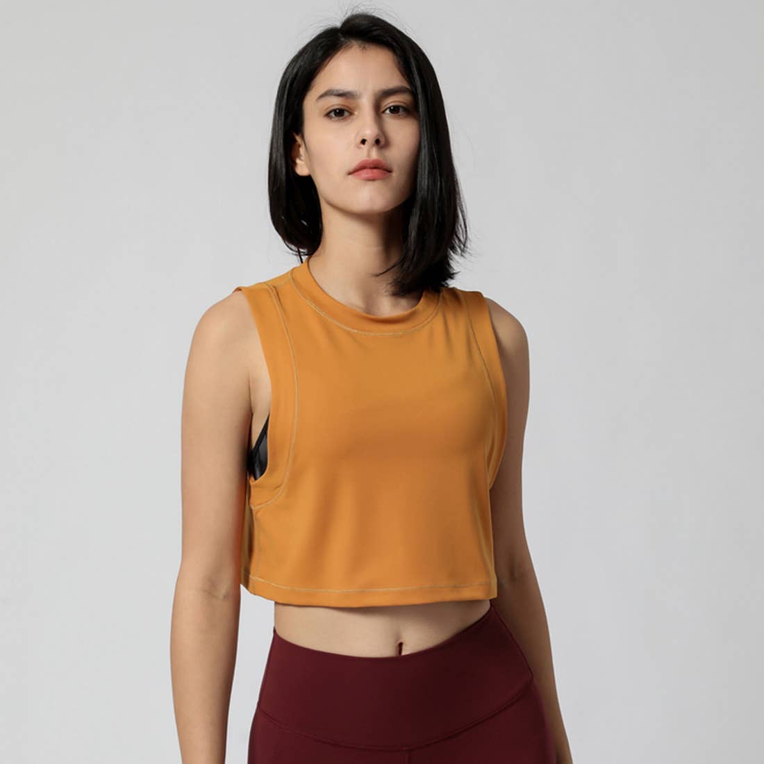 Women Fitness Yoga Loose Elastic Sport Tank Top: Gray / XL