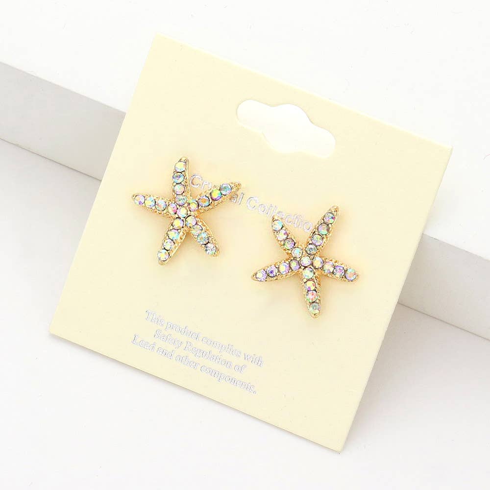 Crystal Starfish Stud Earrings
: Jet