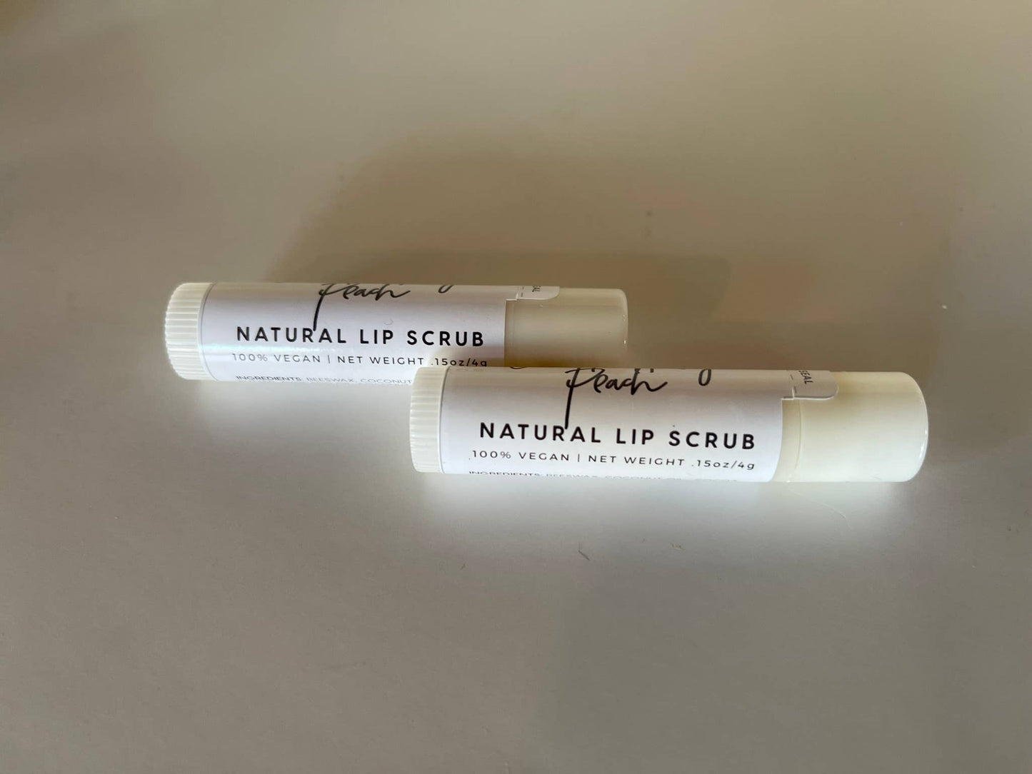 Beeswax Honey Lip Scrub: Coconut Vanilla Peach / .15 ounce tube