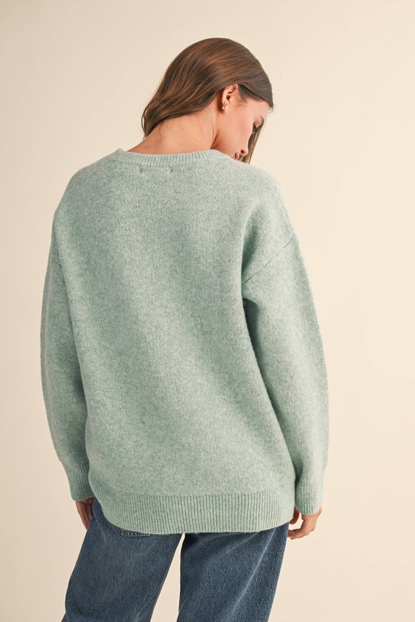 IT4433 LOVE COZY SOFT SWEATER TOP: SAGE / L