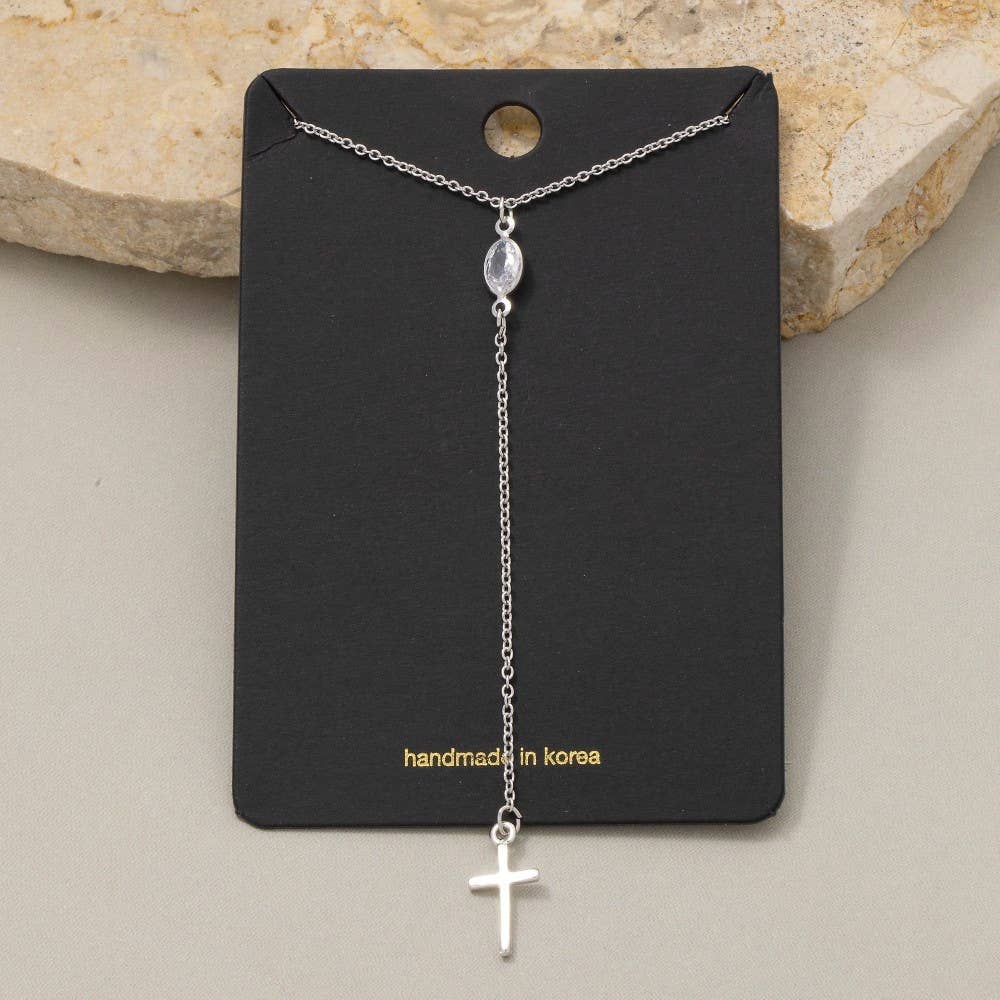 Cross Pendant Y Chain Necklace: S
