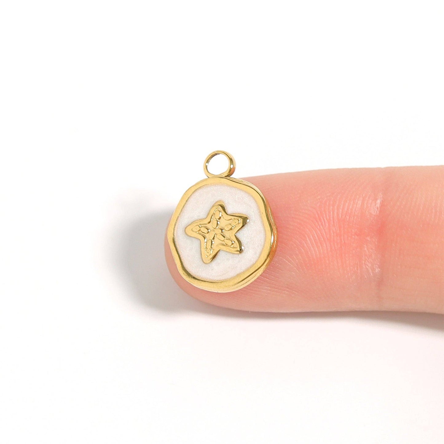 18K Gold PVD Starfish Epoxy Charm: Gold