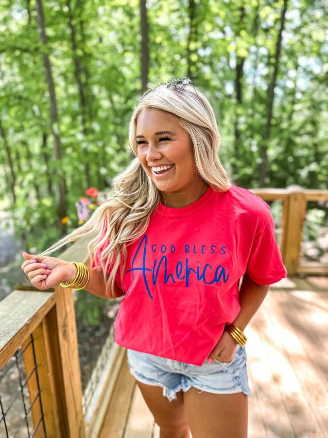 God Bless America Graphic Tee: LARGE