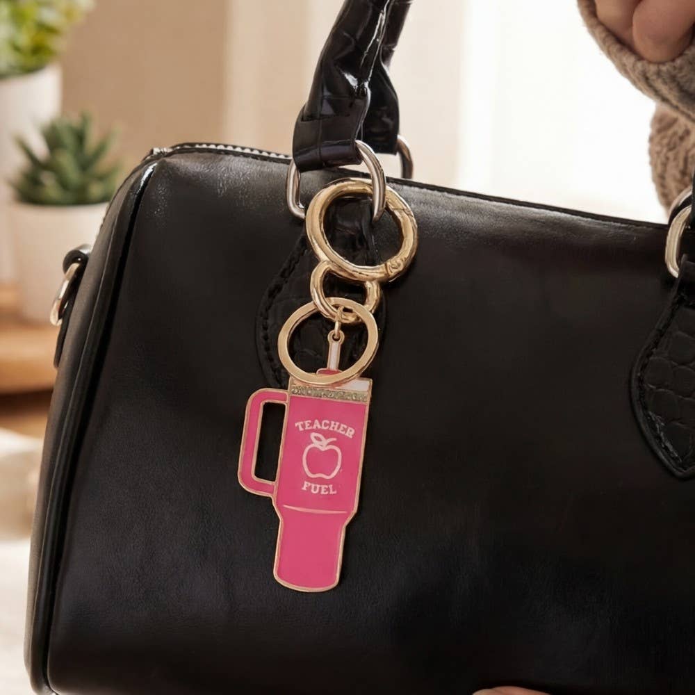Teacher Fuel Tumbler Bag Charm Keychain: HPK