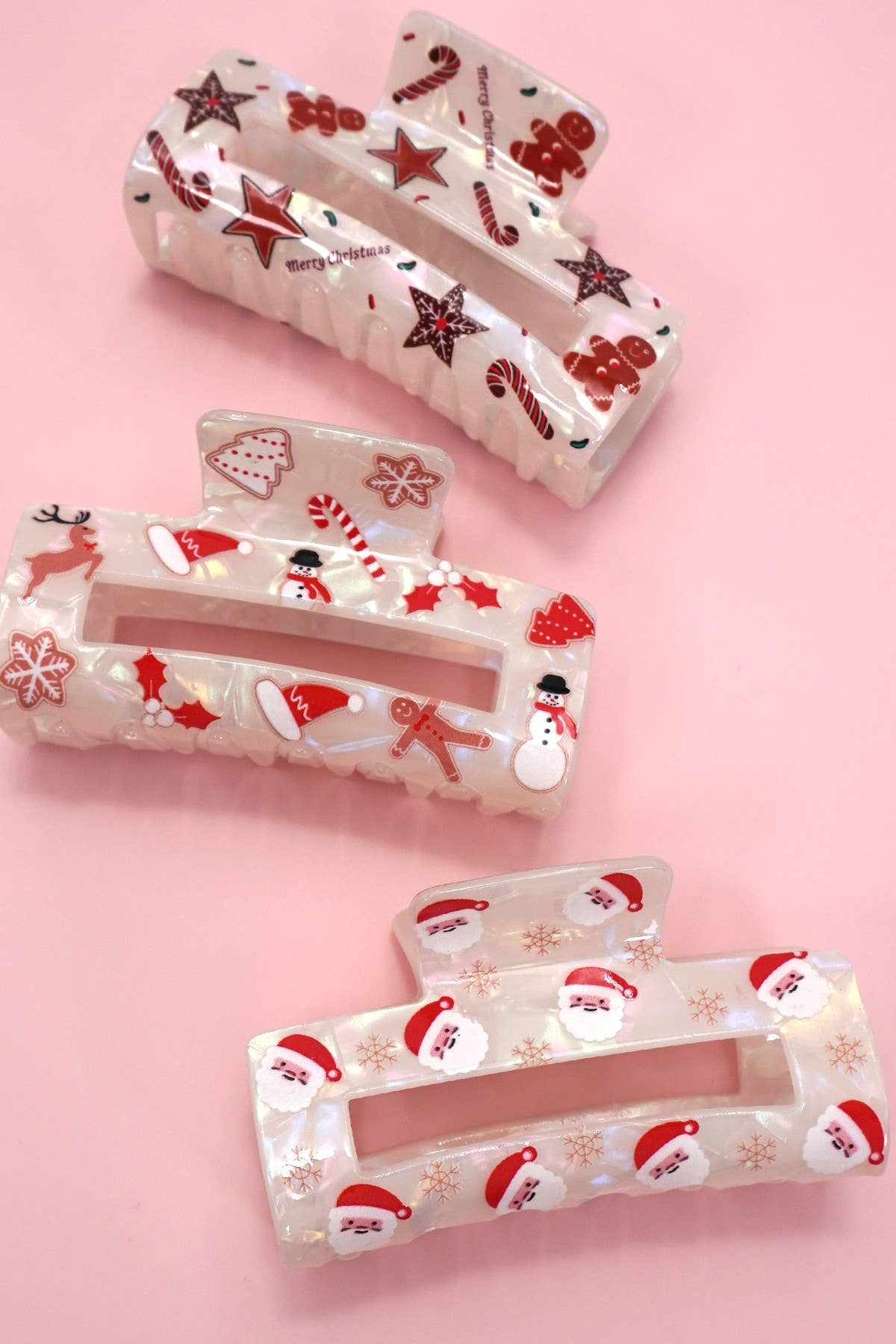 CHRISTMAS TREE SANTA HOLIDAY HAIR CLAW | 40H947: C