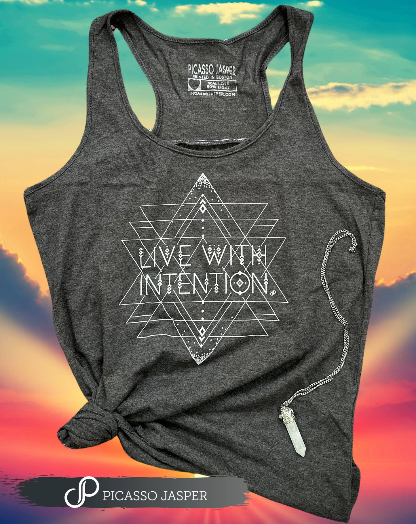 Live with Intention, Gathered Racerback Tank: Large