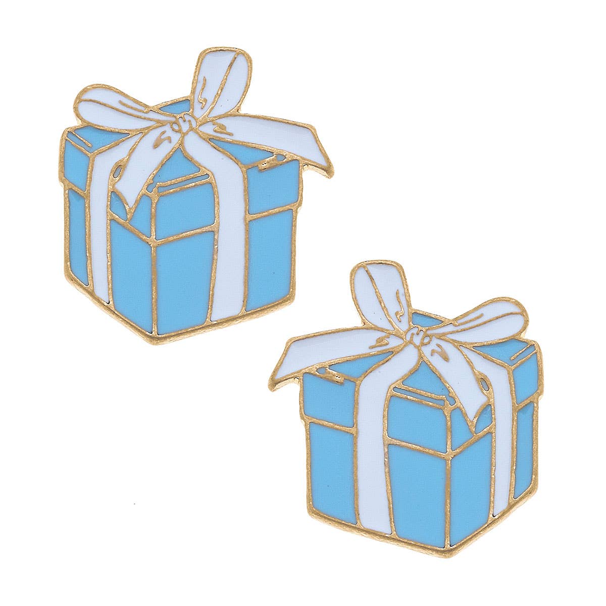 Millie Enamel Present Stud Earrings: Blue