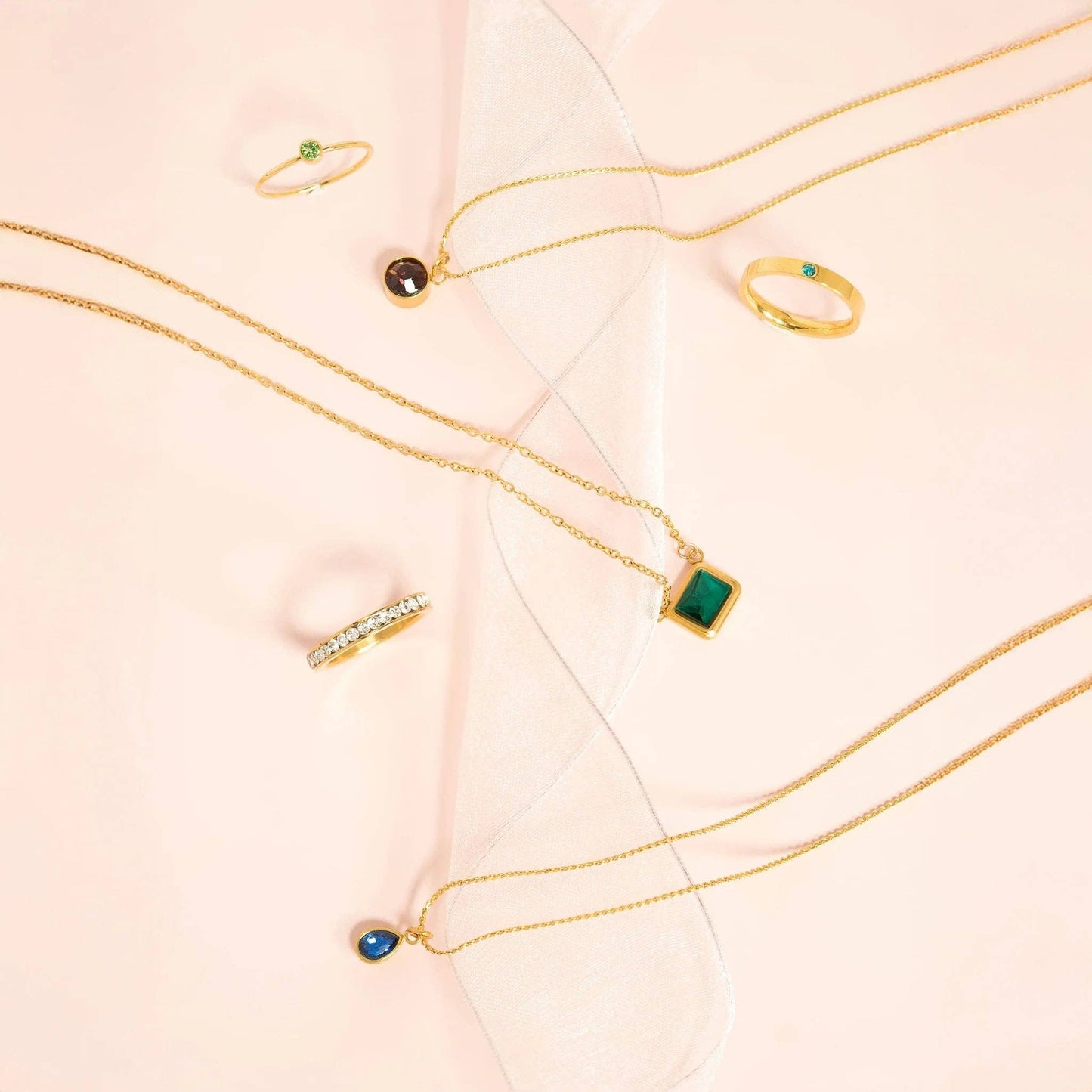 18K Gold PVD Teardrop Birthstone Charm: November