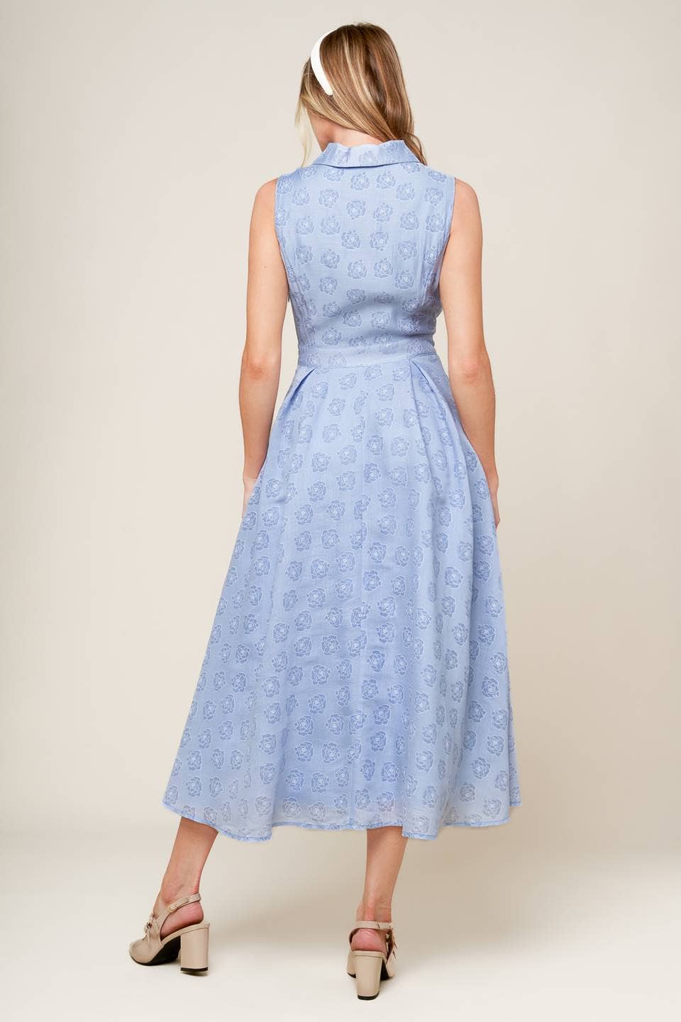 A woven midi dress - ID22241: SLATE BLUE / Contemporary / M