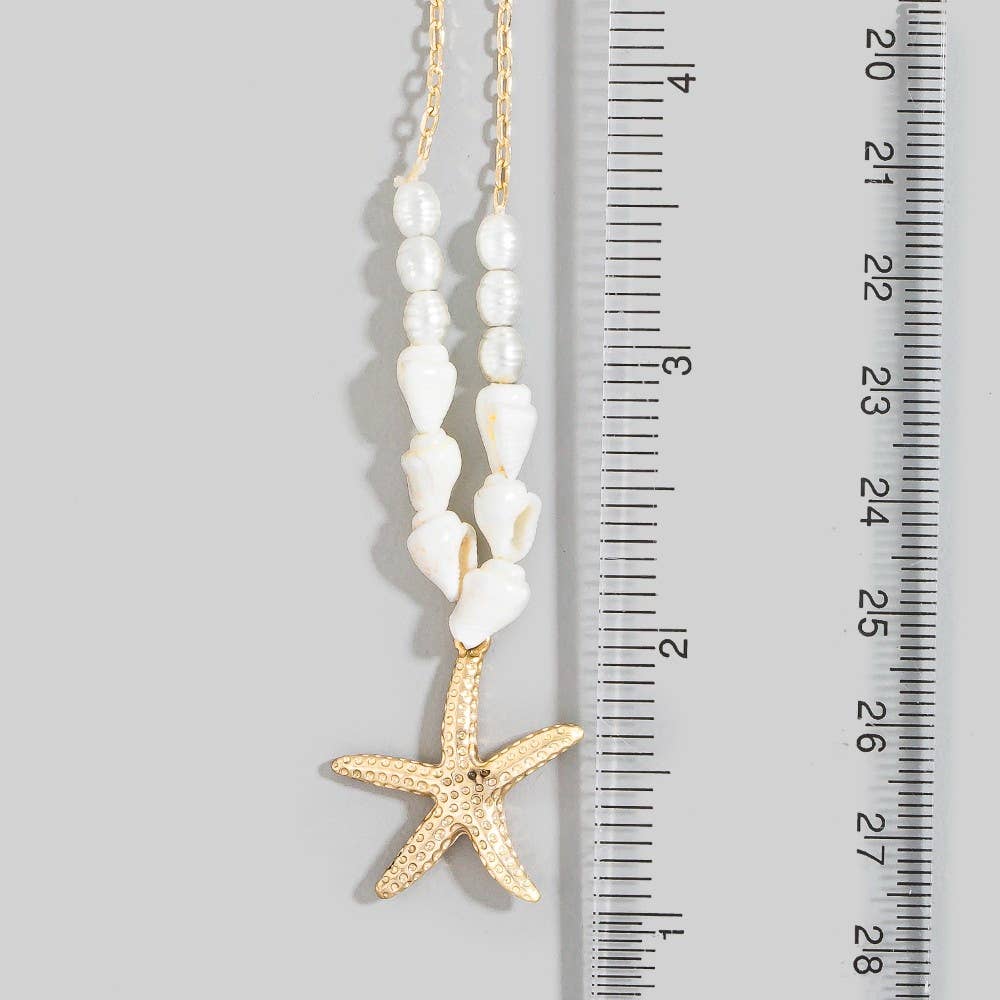 Sealife Starfish Pendant Necklace: GD