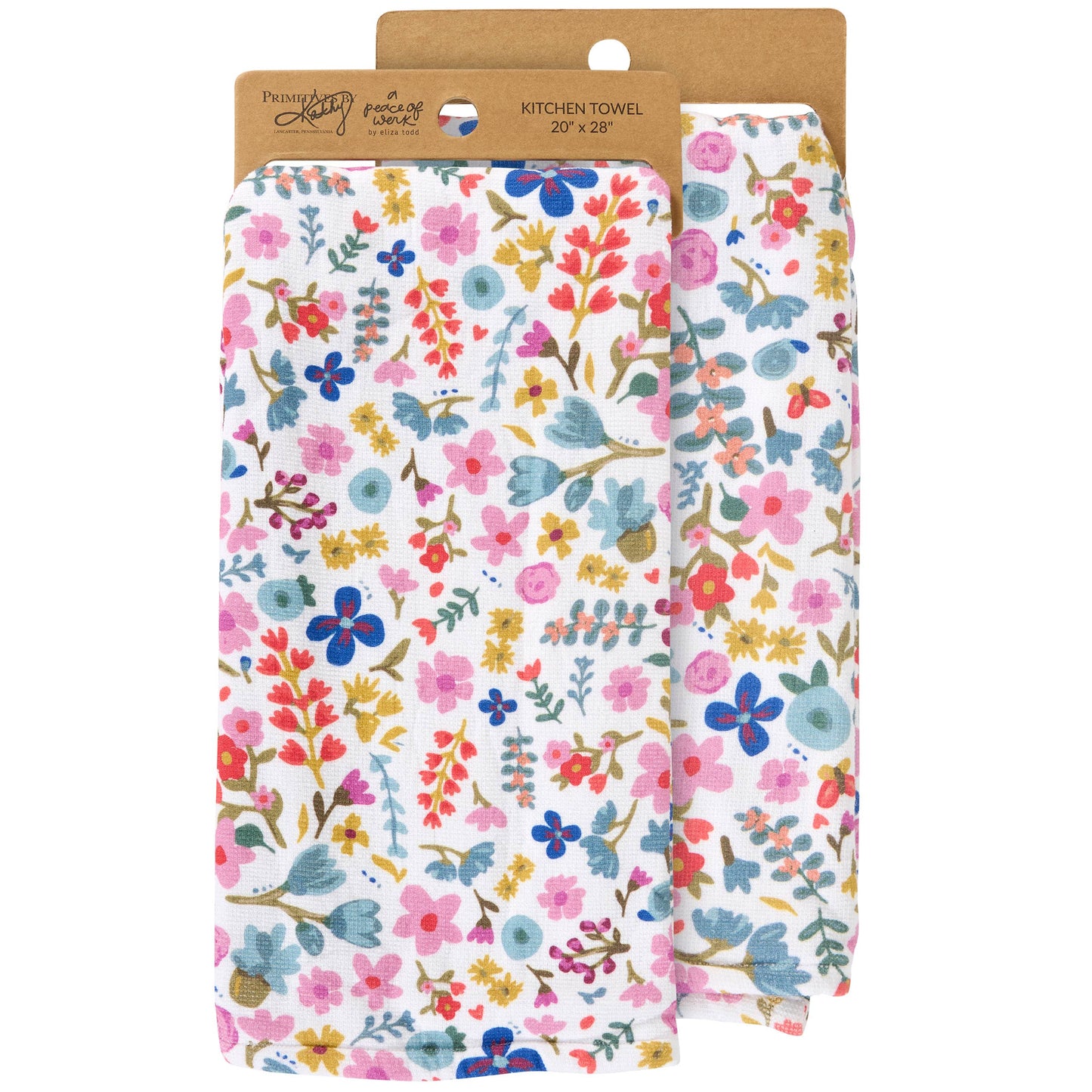 White Floral Kitchen Towel