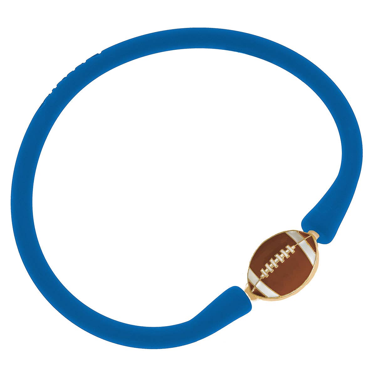 Enamel Football Silicone Bali Bracelet: Navy
