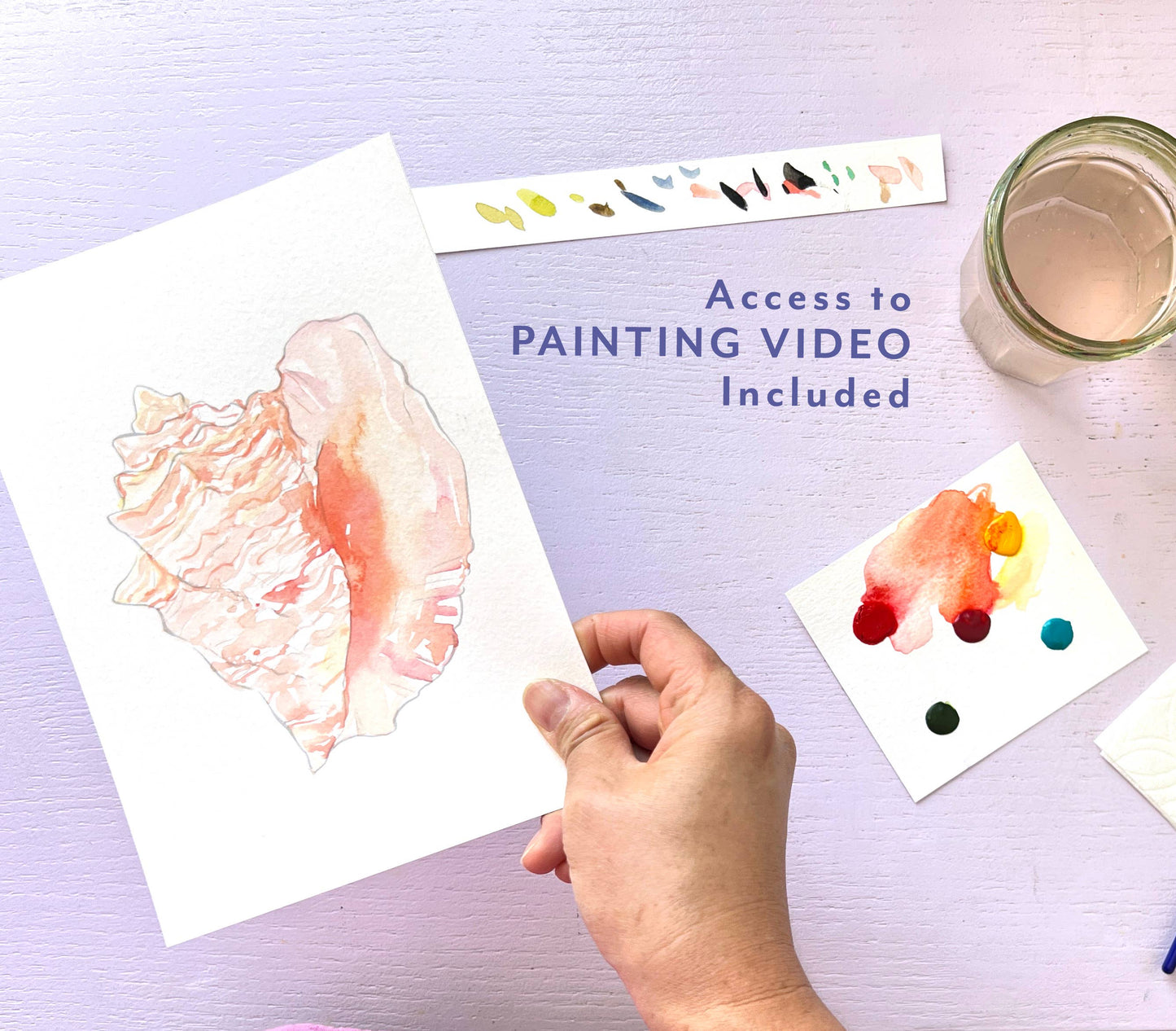 Watercolor Painting Kit: Seashores, Outlined Sea Life & Sail