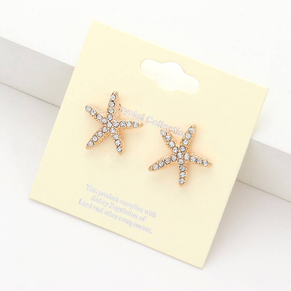 Crystal Starfish Stud Earrings
: Lct