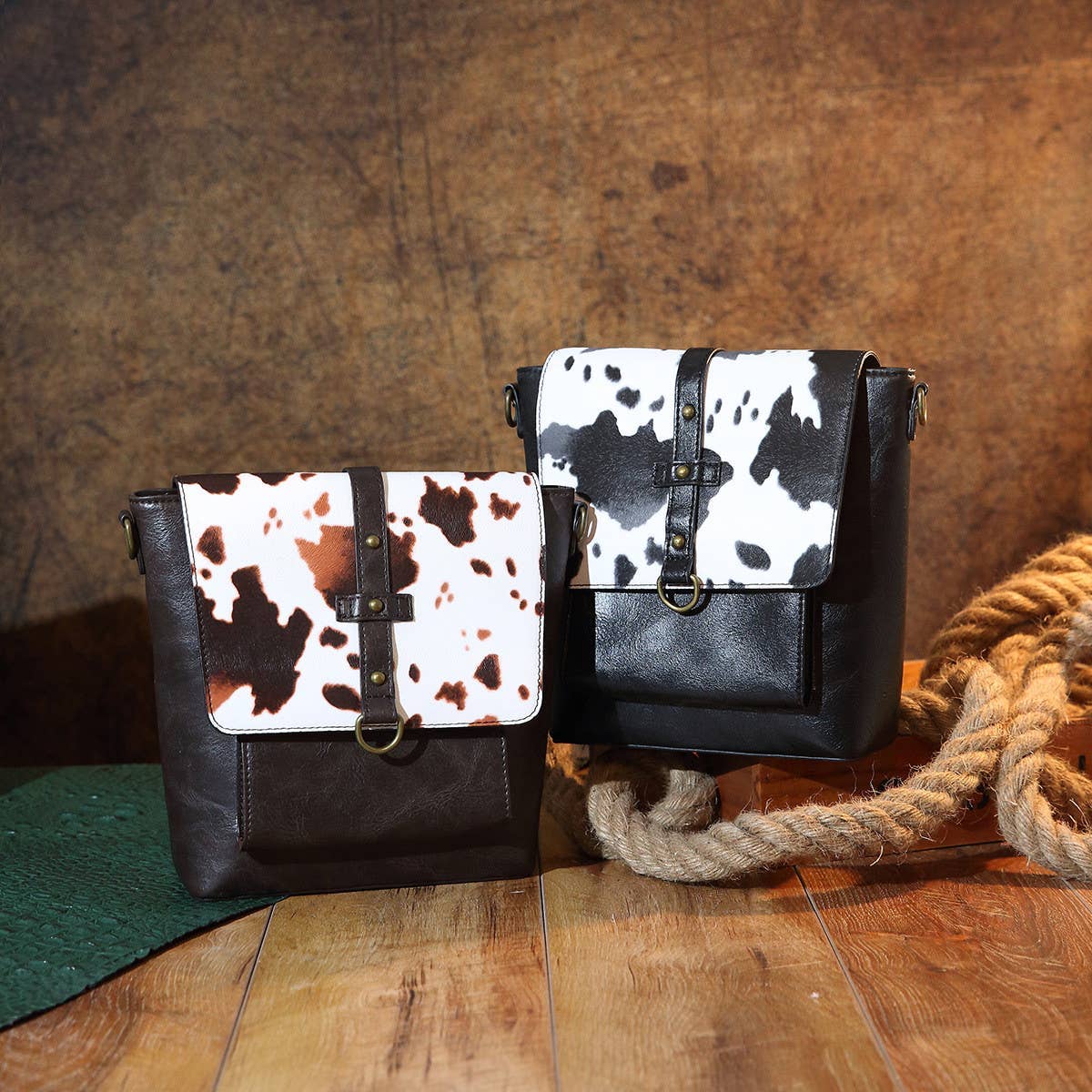 Women Printed Western Vintage Crossbody Bag_Cwab2593: COFFEE / OS