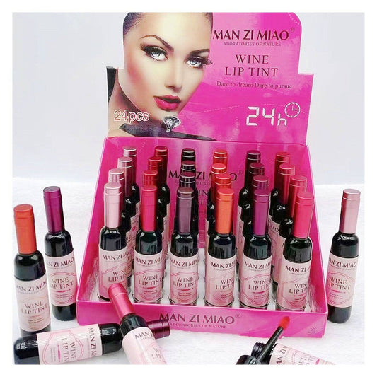 24 PC Wine Tint Pigment Finish 24hr Lasting Lip Gloss