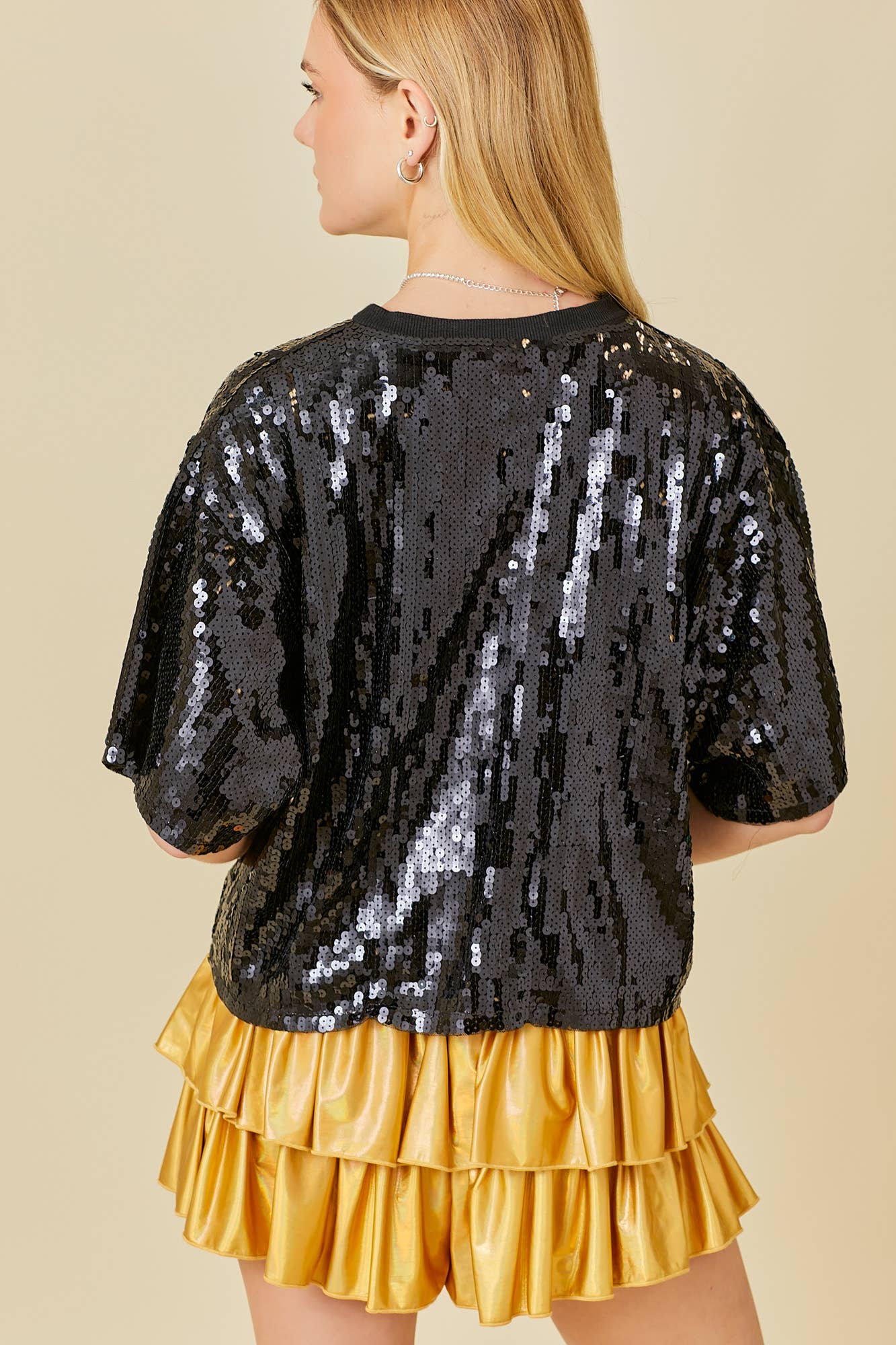 Game Day Sequin Top: Red / L
