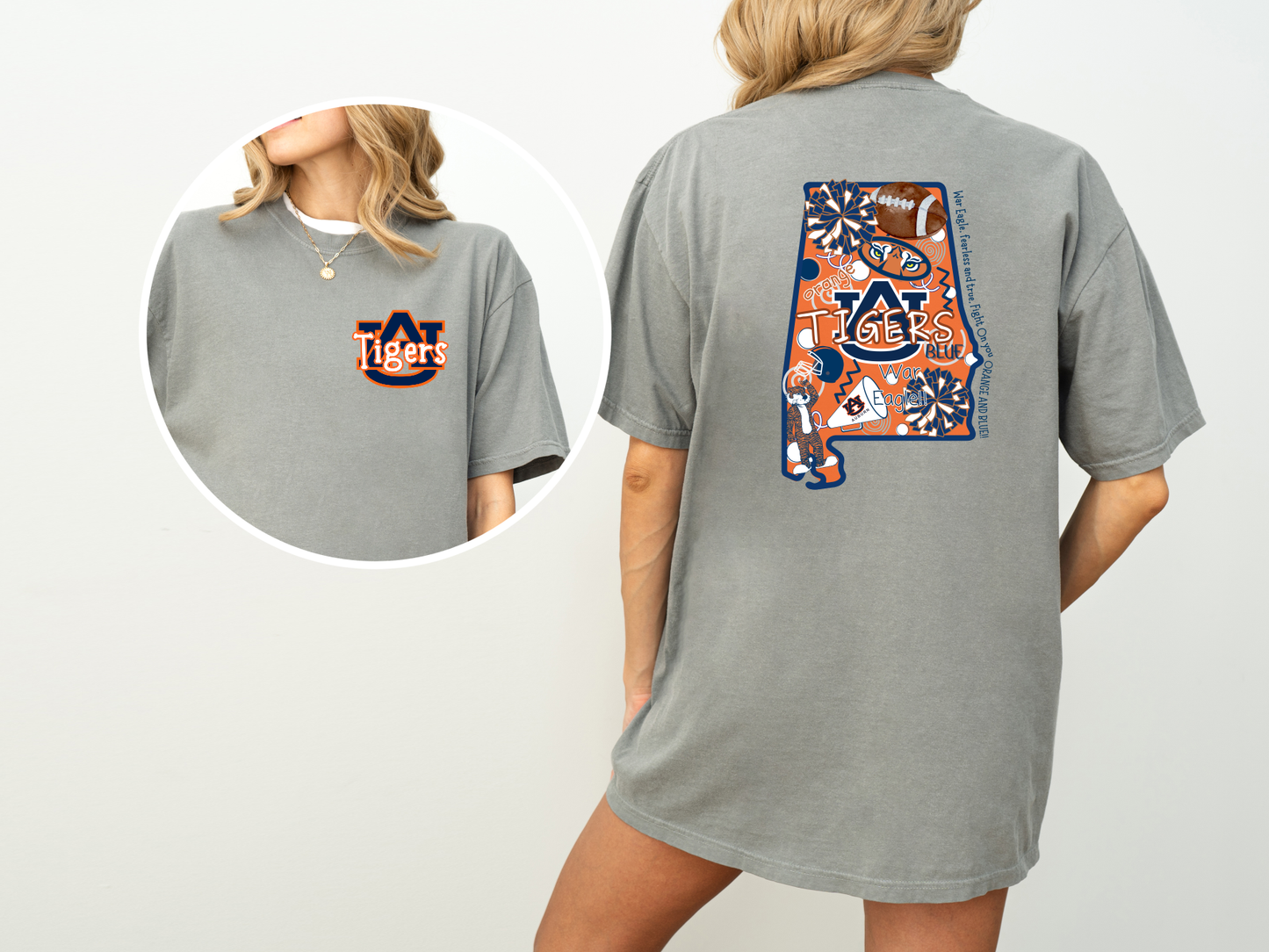 AU Tigers Drawn State : Grey / Medium