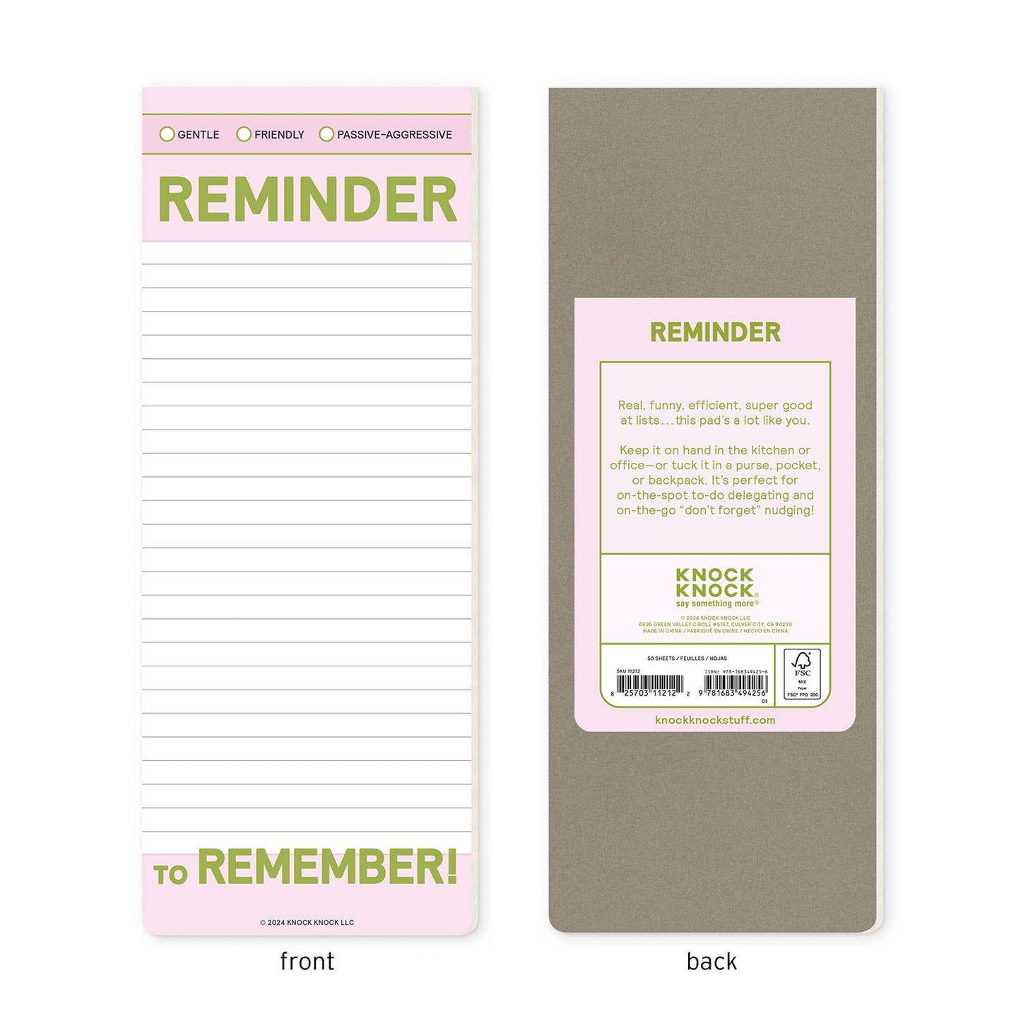 Reminder to Remember Make-a-List Pad