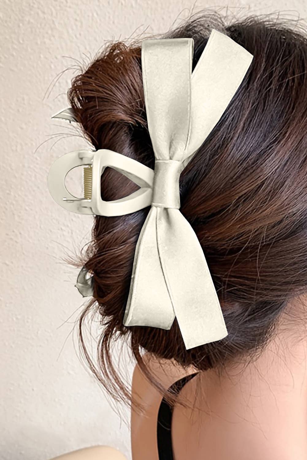 LDC Bow Decor Large Hair Claw Clip: Fiery Red