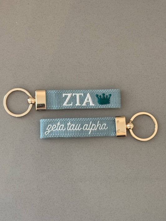 Zeta Embroidered Keychain, Sorority