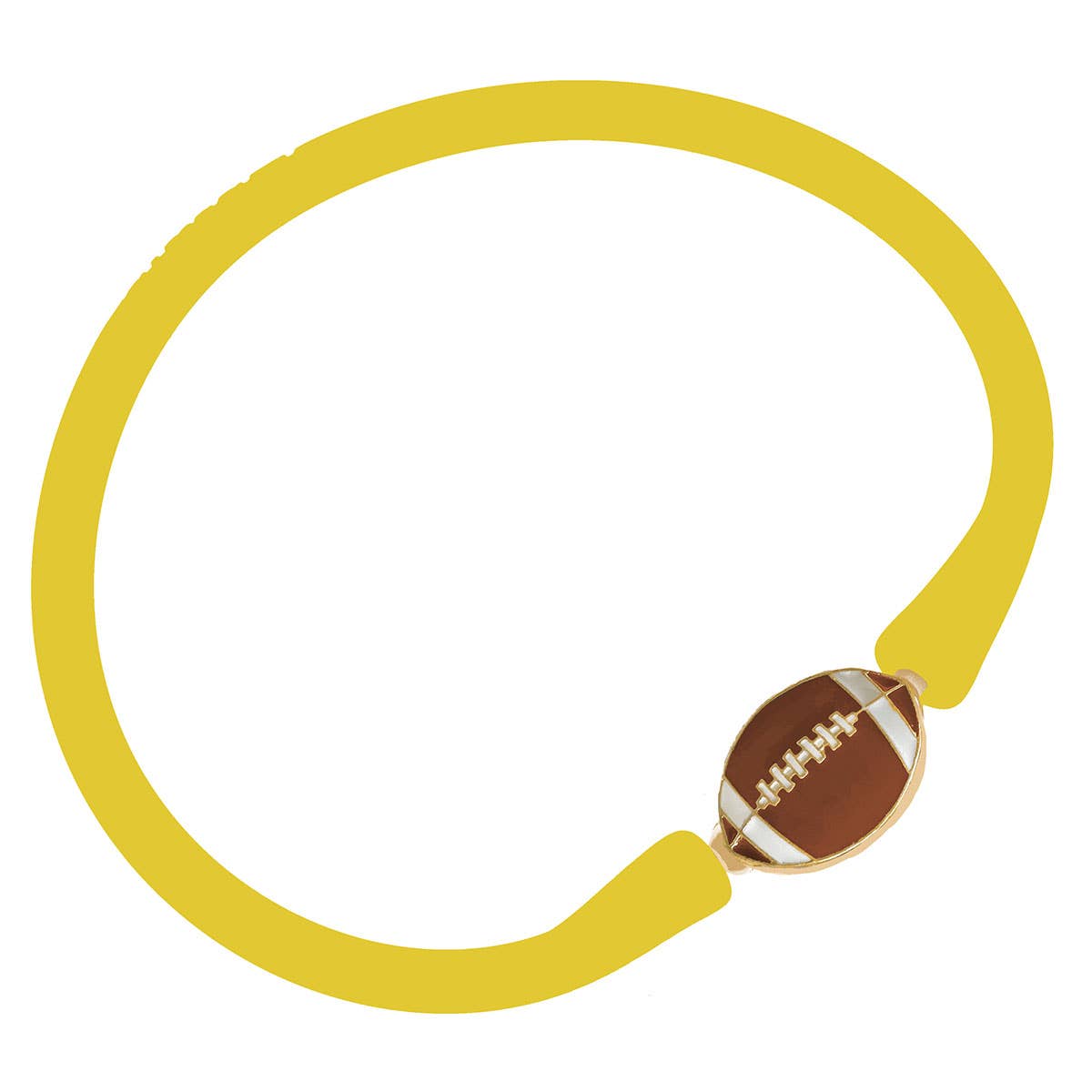Enamel Football Silicone Bali Bracelet: Rust