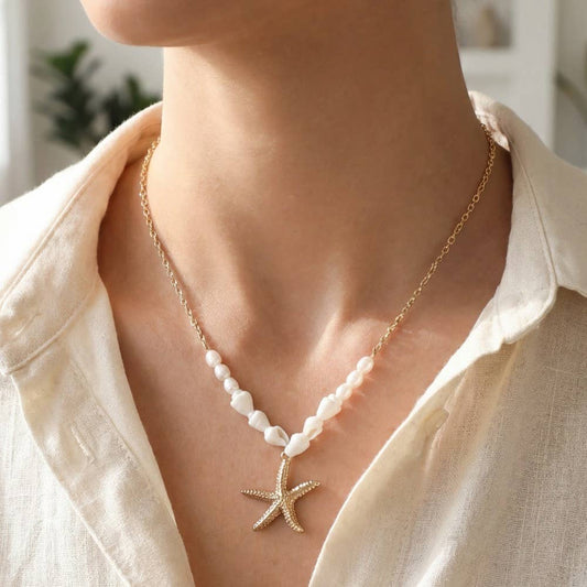Sealife Starfish Pendant Necklace: GD