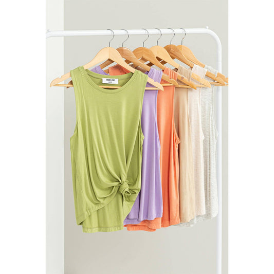 DZ23A195-Sleeveless Workout Tank Top: PALE OLIVE / S-M-L(2-2-2)