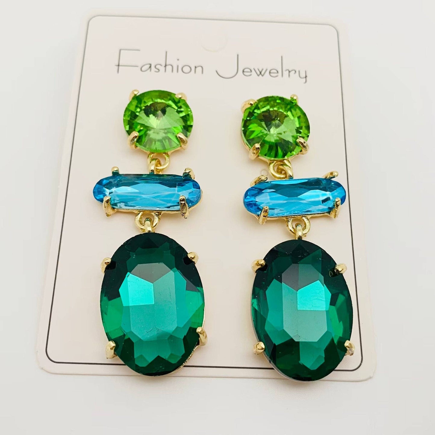 Women's Fashion Glass Earrings: White drill