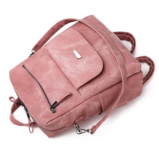 Convertible Backpack Large Shoulder Bag: Blue / M