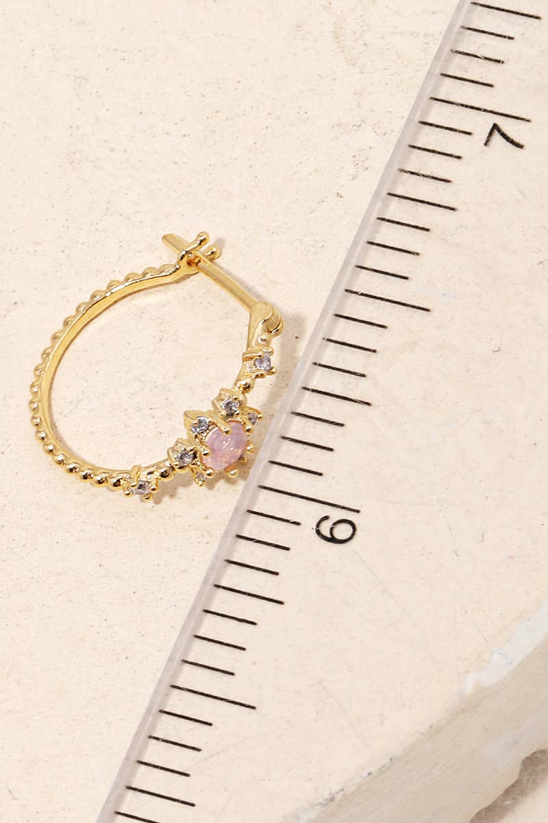 Mini Pave Star Huggie Earrings: G