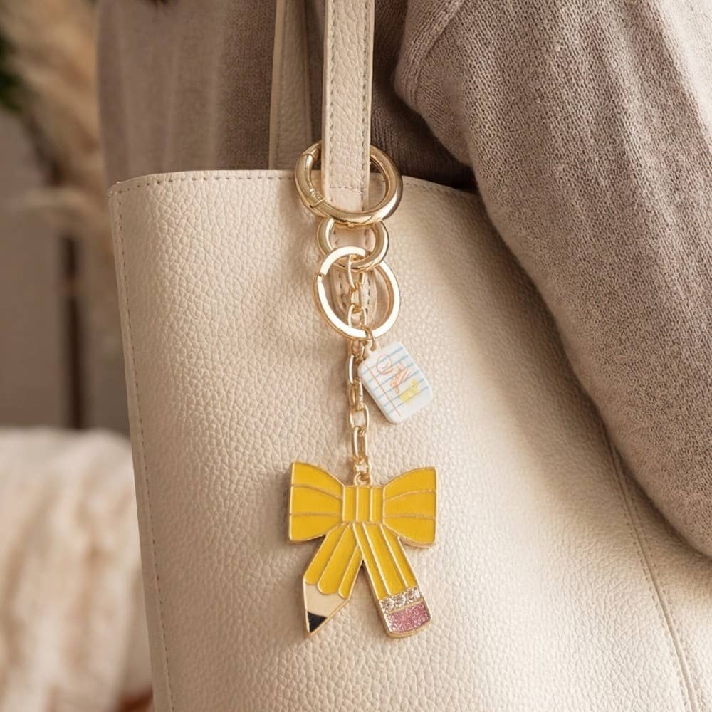 Bow Shaped Pencil Bag Charms Keychain: GD