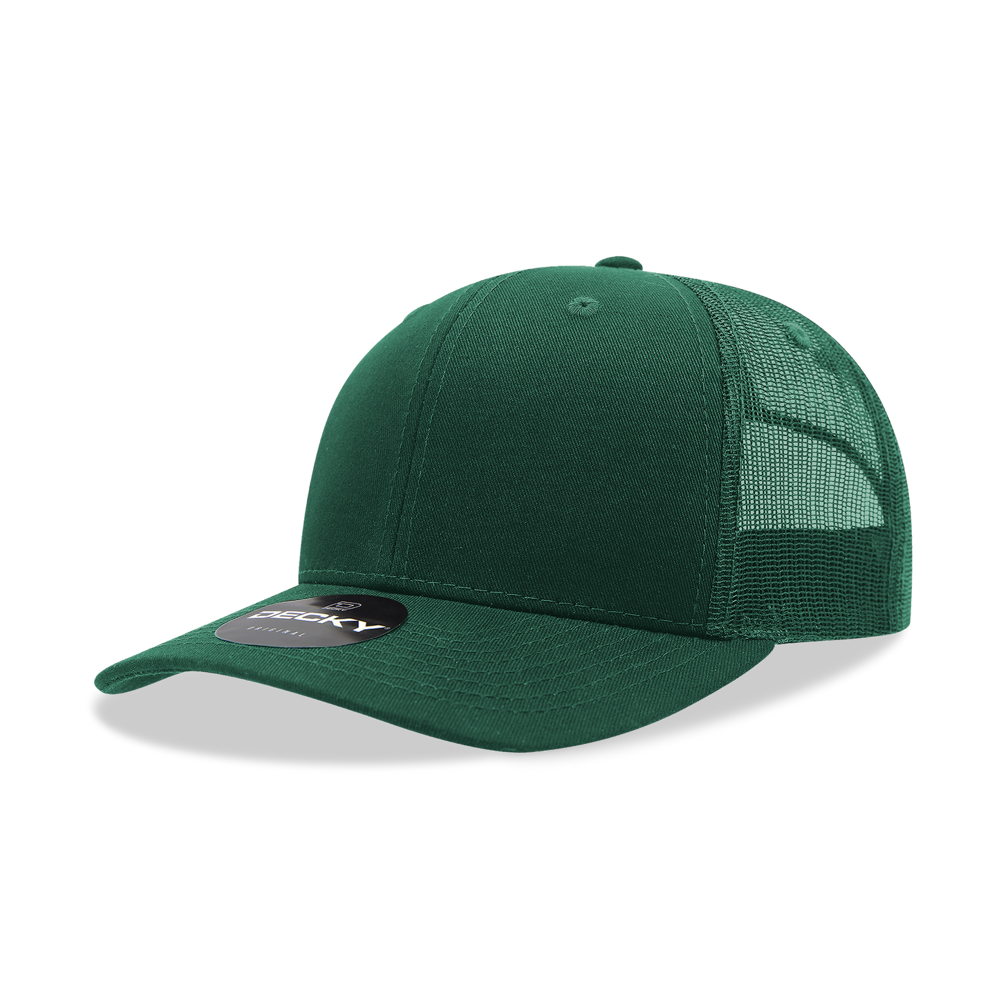 Decky 6021 Classic Trucker Hat, Mid Pro Trucker, 6 Panel Cap: Kelly/White