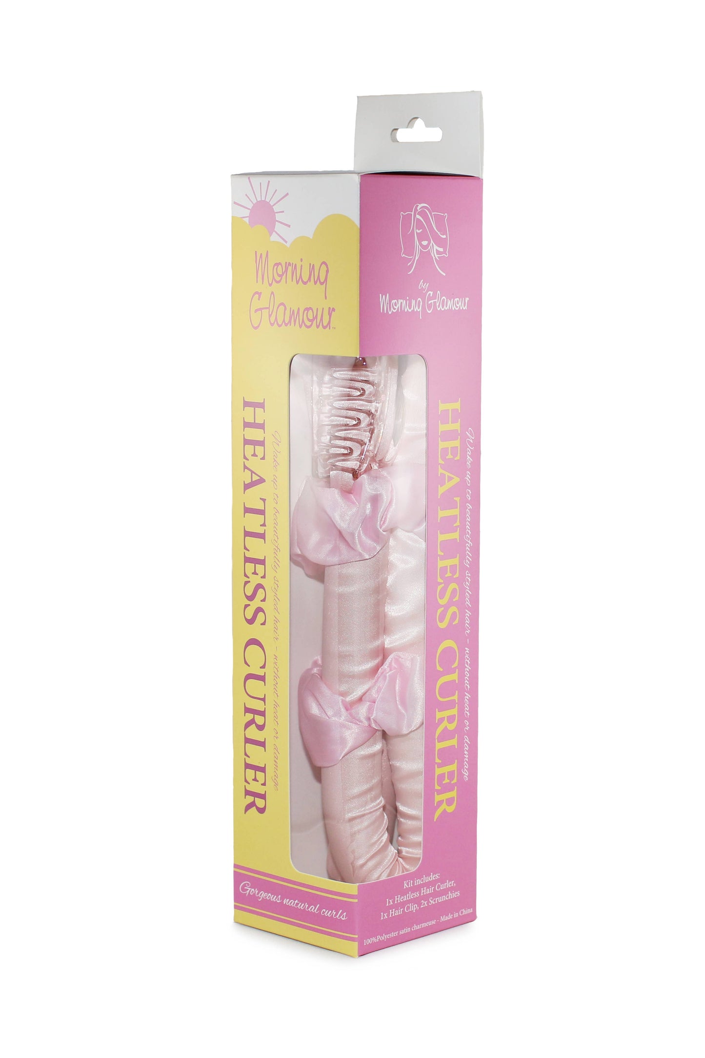 Heatless Satin Curler Set-effortless curls, no heat damage: BLACK