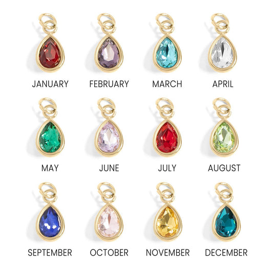 18K Gold PVD Teardrop Birthstone Charm: September