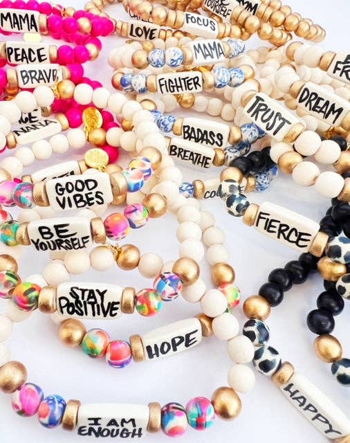 Affirmation Word Beaded Bracelets Inspirational - Abstract: I Am Enough